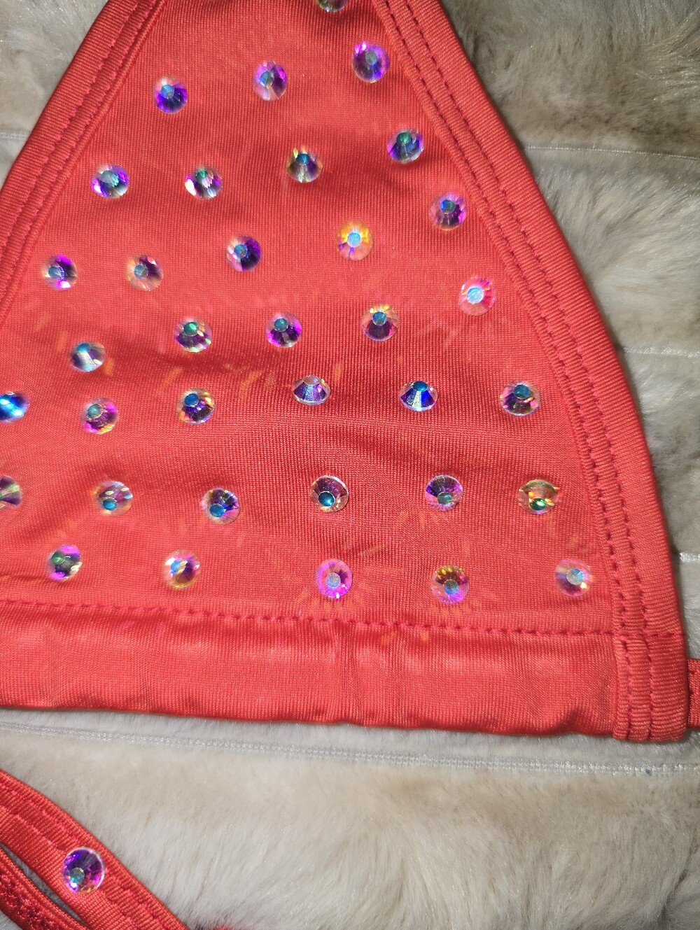 Red Rhinestone Triangle Bikini Set - Picture 5 of 7